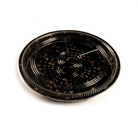 ASSIETTE + COUVERCLE POUR SUSHI D.33X6.4 CM NOIR PS (VENDU PAR 120)