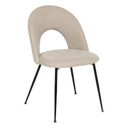 Atmosphera Chaise de table assise Beige chiné et pied en métal noir H 81 cm - beige 3560233507280_0
