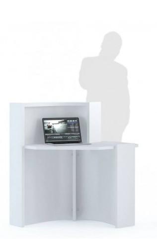 Banque d'accueil compacte WAVE avec accès PMR - MDD - Droite, Beige mat_1