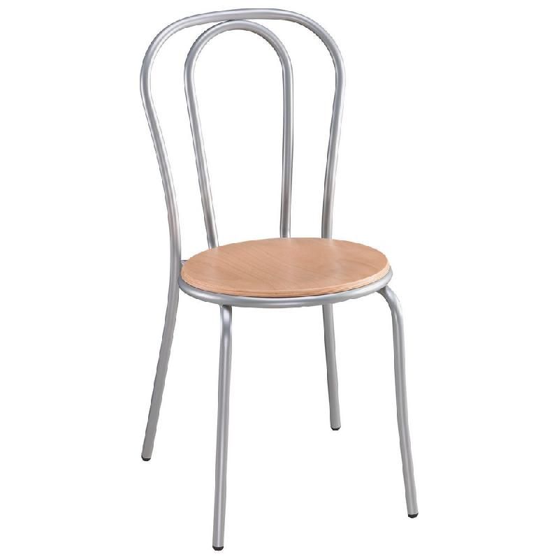 CHAISE COLLECTIVITÉS BISTROT - BOIS - HÊTRE - PIEDS MÉTAL ALU (PRIX À L'UNITÉ)