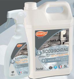 Détergent dégraissant désinfectant surfaces contact alimentaire - sod390+ pae_0