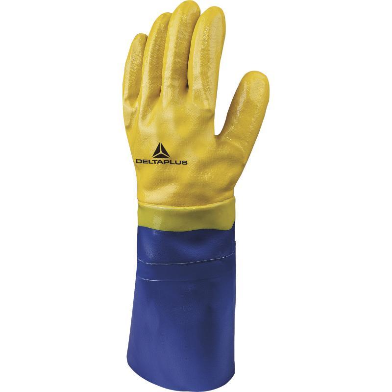 Gants de protection chimique nitrile VV911 - longueur 40 cm - double enduction et renfort dos TPR_0