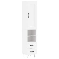 HELLOSHOP26 - Buffet bahut commode armoire meuble de rangement organisateur cuisine salle de séjour salon haut 34,5 x 34 x 180 cm bois d'ingénierie_0