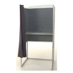 Isoloir aluminium pliant et léger - Profils anti-chocs - Rideaux M1 - Dimensions compactes_0