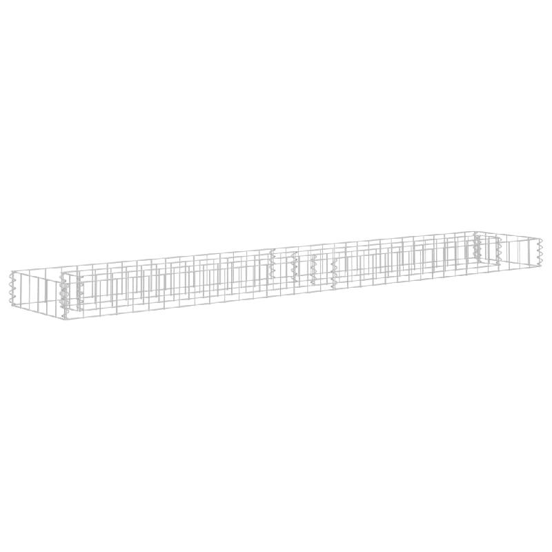 Jardinière lit surélevé à gabion en acier galvanisé - 180 x 30 x 10 cm - Parfait pour plantes et fleurs - Réf : 02_0001280_0