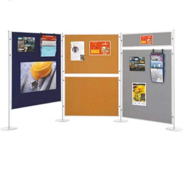 Panneau d'exposition sur socles - feutrine, liège ou fond blanc magnétique - modulable - Marque Rolléco_0