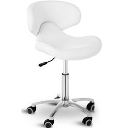 Physa Tabouret ? Roulettes Dossier Coiffeur Travail Physa Andria White (Vérin Gaz, Hauteur 44-57 cm, Max 150 Kg, Rev?Tement PVC, Blanc) - 42509286833_0