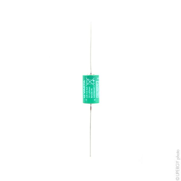 Pile lithium CR1/2AA CD 3V 950mAh - 2 fils axiaux - Marque Varta_0
