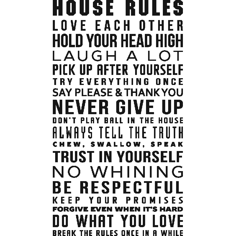 Sticker house rules design