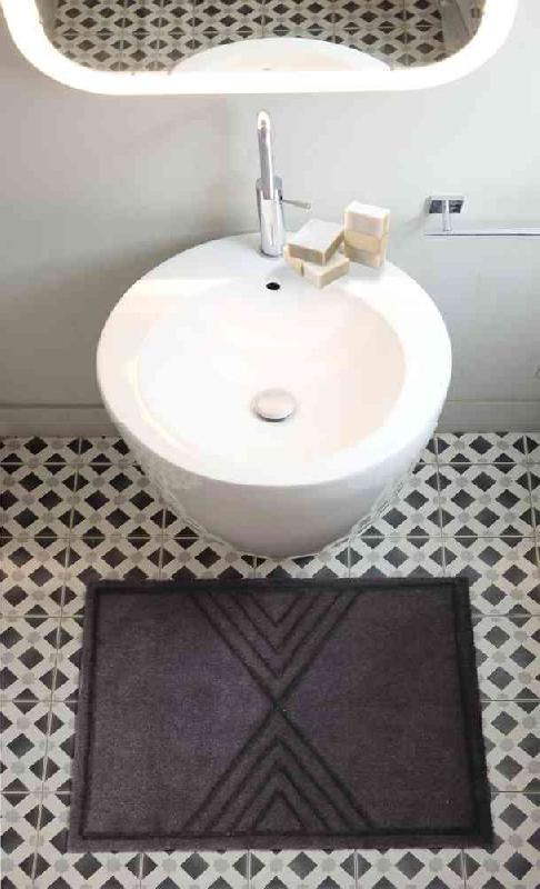 Tapis déco intérieur absorbant - Tamara taupe - 60x40 cm_0