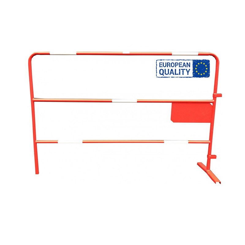 Barrière de chantier - Ø28 mm - Plaque latérale 33x16,5 cm - Rouge anti-UV - Bar28 - Marque VBMateriel_0