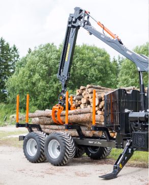 BMF 14T2 Pro - Remorque forestière double poutre - Capacité de 14000kg_0