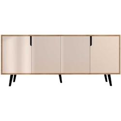 Buffet 4 portes en aggloméré Latina Modern blanc et chêne Hanah Home - 8684284023850_0