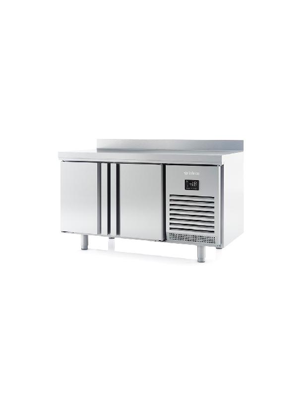 Desserte réfrigérée négative 2 portes GN 1/1 adossée - tout inox AISI304 - Température -18°C - Infrico_0