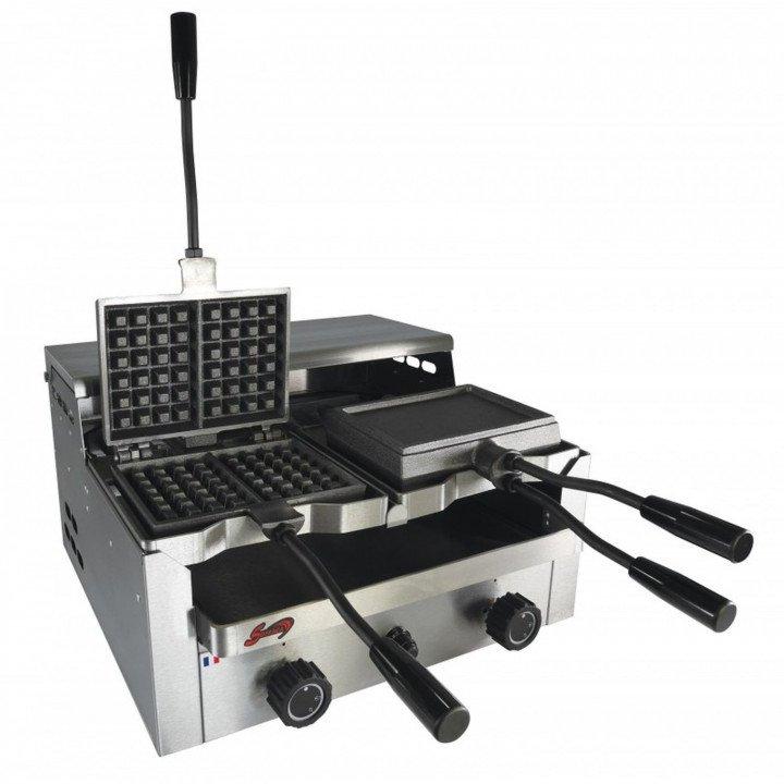 Gaufrier forain GAZ réversible 2 fers, 24 alvéoles, 30 gaufres / heure_0