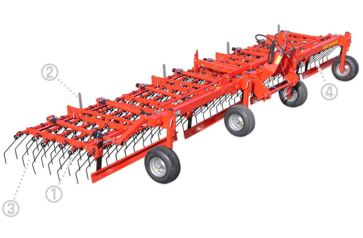 Grass Manager - herse agricole Einboeck - jusqu'à 5 m de largeur de travail pour prairies saines et équilibrées_0