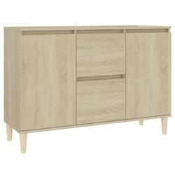 Buffet HELLOSHOP26 - bahut commode armoire de rangement en bois d'ingénierie - cuisine, salon ou salle de séjour - chêne sonoma - 101 x 35 x 70 cm_0