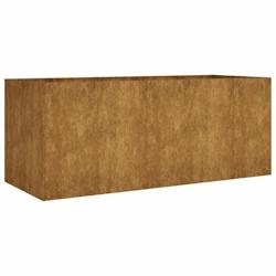 Helloshop26 - Jardinière bac lit surélevé plantes fleurs terrasse jardin de jardin 200 x 80 x 80 cm acier corten marron 02_0039406 - 3000218477776_0