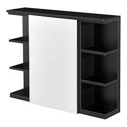 Helloshop26 - Placard mural de salle de bain porte avec miroir 64 x 80 x 20 cm noir 03_0007673 - 3001893582724_0