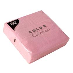 Papstar 100 Serviettes, 1 pli pliage 1/4 33 cm x 33 cm rose - rose papier 4002911981221_0