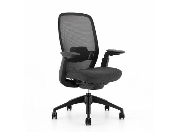 Siège de travail Irid - Réglages ergonomiques, assise mousse grise, dossier résille anthracite - Haystak_0