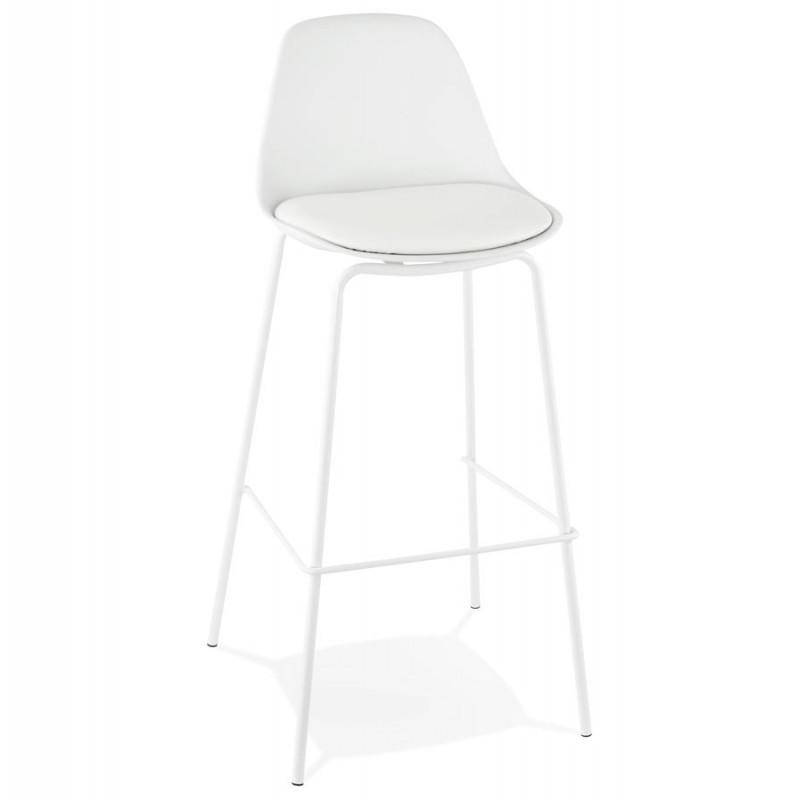 Tabouret de bar industriel Sidon 96 cm blanc - Paris Prix - Polyuréthane, polypropylène, métal - Hauteur d'assise 75 cm - Protection pour sols_0