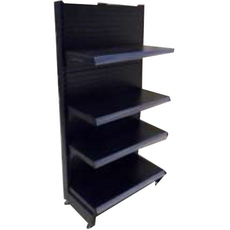 TÊTE DE GONDOLE NOIR H.143 CM X P.40 CM + BASE + 3 TABLETTES