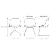 Trea - chaise de bureau Humanscale Ltd - largeur 559 mm - piétements étoile, 4 pieds ou luge_1