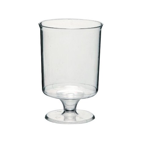 VERRE À PIED PLASTIQUE JETABLE TRANSPARENT 16 CL (VENDU PAR 10)