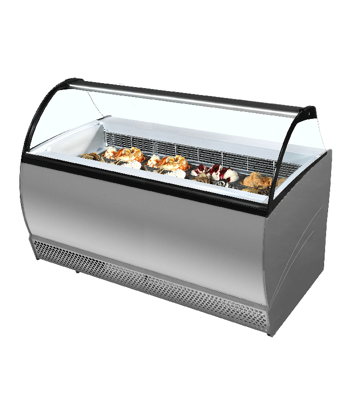 Vitrine pour glace en bac TEFCOLD ISABELLA 13LX - 13 bacs, éclairage LED et stockage réfrigéré intégré_0