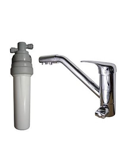 3025R3VBB - Filtre d'eau potable sous évier Doulton ECOFAST avec robinet mitigeur 3 voies - Dimensions : Hauteur 34,5cm x Diamètre 10,5cm_0