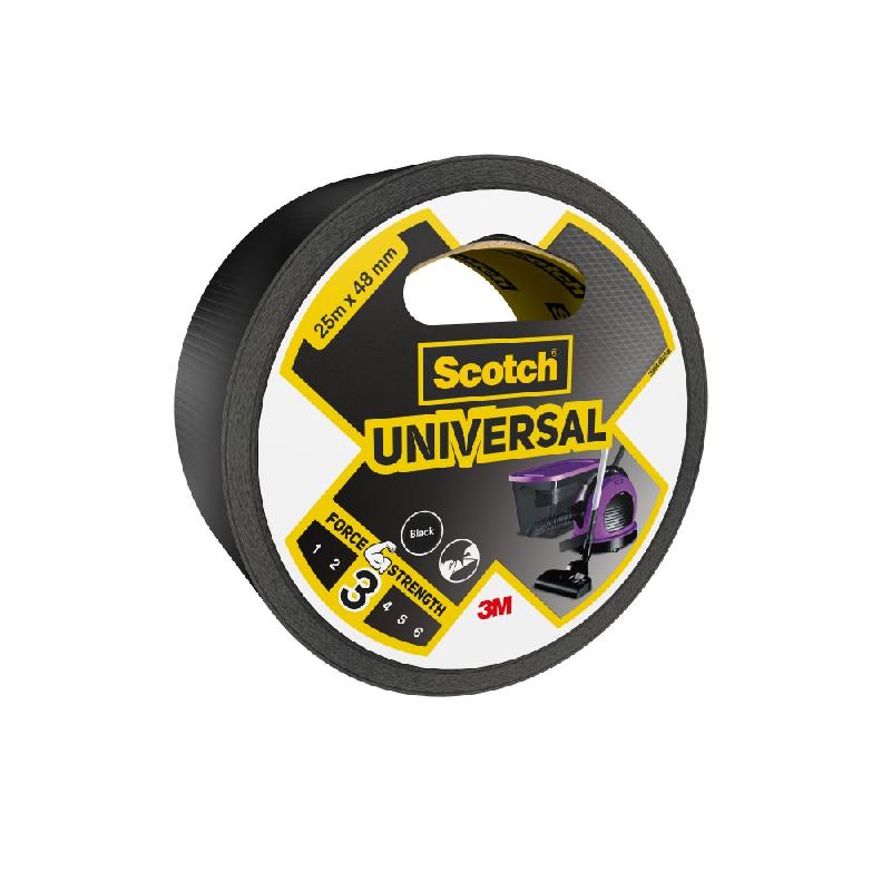 Adhésif de réparation SCOTCH universal - Noir - Déchirable à la main - 25 m x 48 mm - Multi-usage intérieur/extérieur_0