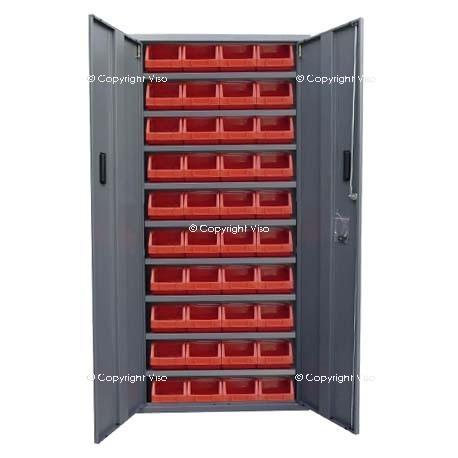 Armoire avec portes battantes - Fermeture à clefs - Livrée en kit - Plusieurs dimensions disponibles_0
