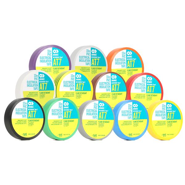 AT0004 - Advancetapes AT7 Ruban PVC Isolation Électrique - Conformité BS EN 60454 Type 2 - Retardateur de flamme - Large gamme de couleurs et tailles_0