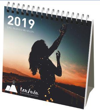 Calendrier Classic mensuel de bureau - couverture rigide - avec spirales blanches et support pliable_0