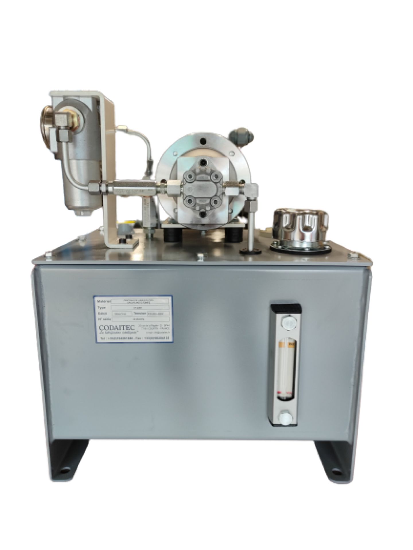Centrale de lubrification 20L - Codaitec - réservoir avec cloison de décantation, groupe motopompe 230/400V et accessoires_0