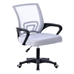 Chaise de bureau AMS-OFFICE OFFICE-LIGHT-GREY  Fauteuil informatique - Siège de bureau coloris gris et tissu MESH - gris 3666630011082_0