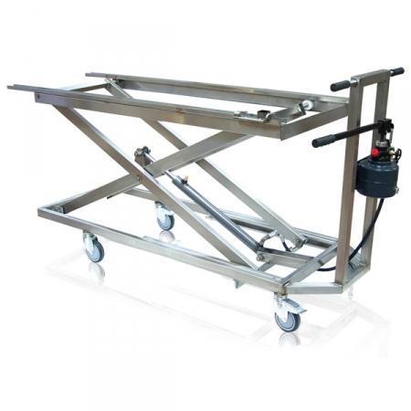 Chariot hydraulique simple croisillon à rails fixes (charge admissible 200 kg)_0