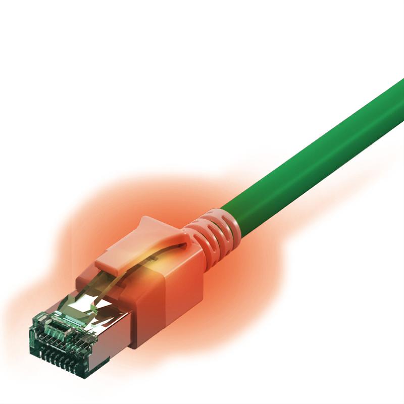 Cordon EasyLan DualBoot® LED Cat.6A (Classe EA) S/FTP, LSOH, vert, 3 m_0