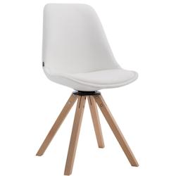 Décoshop26 - Chaise de salle à manger x1 pivotante style moderne assise en PVC blanc piètement en bois clair 10_0003326 - blanc 3000251524369_0