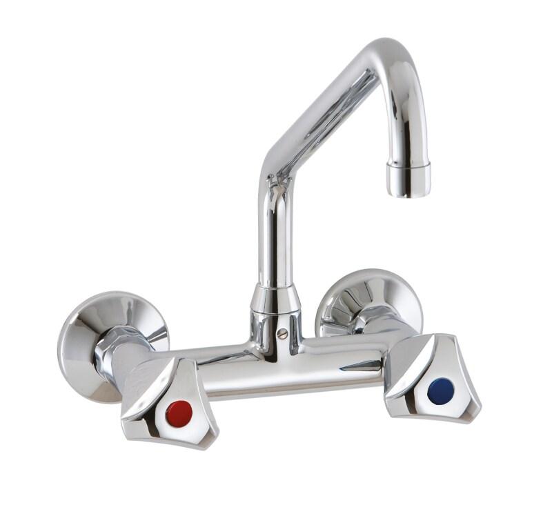 KBS Gastrotechnik KBS Mitigeur avec robinet pivotant 1/2 pouce raccordement d'eau montage mural à deux trous - 20911034_0