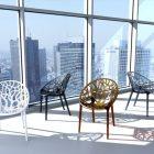 Lot de 8 Fauteuils empilables - Polycarbonate - CRYSTAL_0