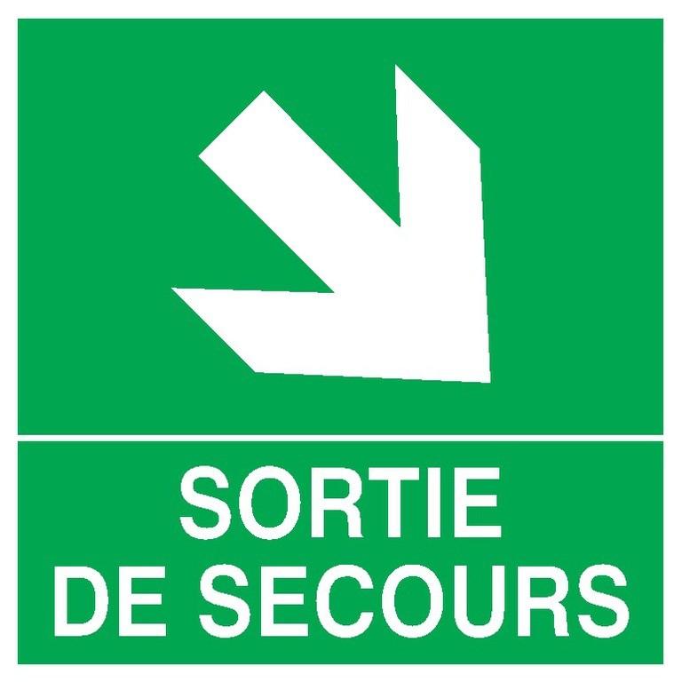 Panneaux adhésifs 200x200 mm secours évacuation - ADPNC-NV01/SSBD_0