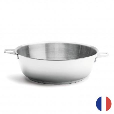 Sauteuse amovible en inox Twisty De Buyer - Qualité professionnelle et compatible tous feux - Diamètre 24 cm_0