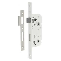 Serrure encastrable à condamnation pour salle de bain et toilette, bouts carrés, axe 40mm, blanc - THIRARD - blanc 3150260001013_0