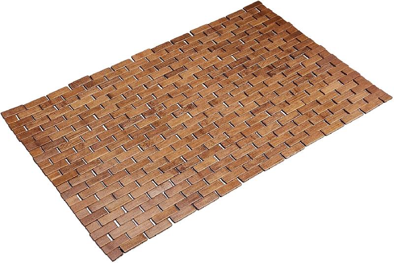 Tapis en bambou 50 x 80cm sauna salle de bain wc marron 13_0002844