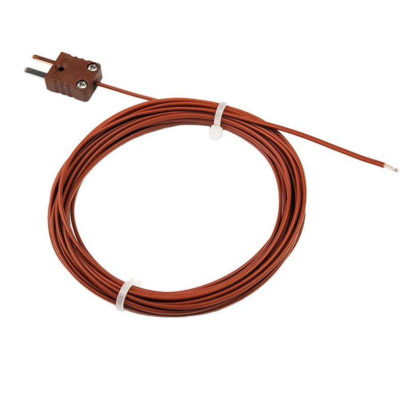 Thermocouple filaire type T - câble méplat téflon multibrin - connecteur miniature - L 1m - +250°C max_0