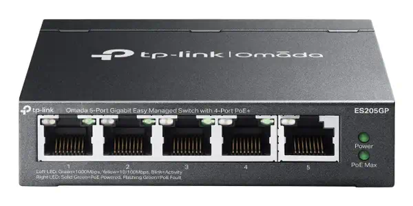 TP-Link Omada ES205G Géré Gigabit Ethernet (10/100/1000) Connexion Ethernet, supportant l'alimentati_0