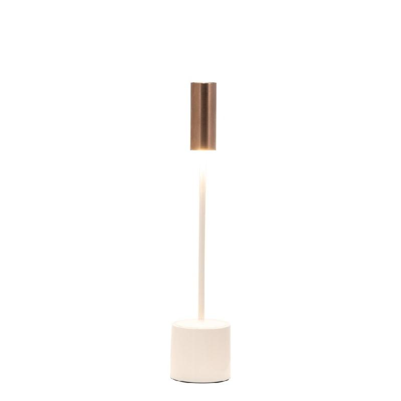 Zafferano - Lampe de table tactile rechargeable à LED Carolina - Ivoire poli et bronze brossé - multicolore 8054040726644_0