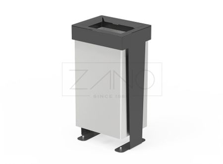 Poubelle publique Reliq - Zano - Design élégant et personnalisable - Acier inoxydable ou noir - 30 kg_0
